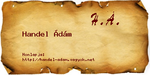Handel Ádám névjegykártya